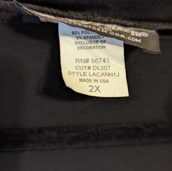 Womens Black 2x cowl neck shirt with studs. - Picture 3 of 4